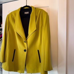 Elegant Mustard Blazer with Black Details